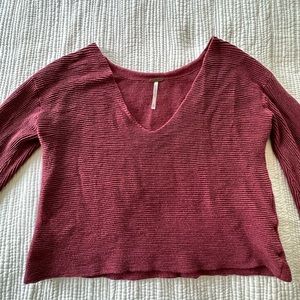 Free People Cropped Bell Sleeve Sweater